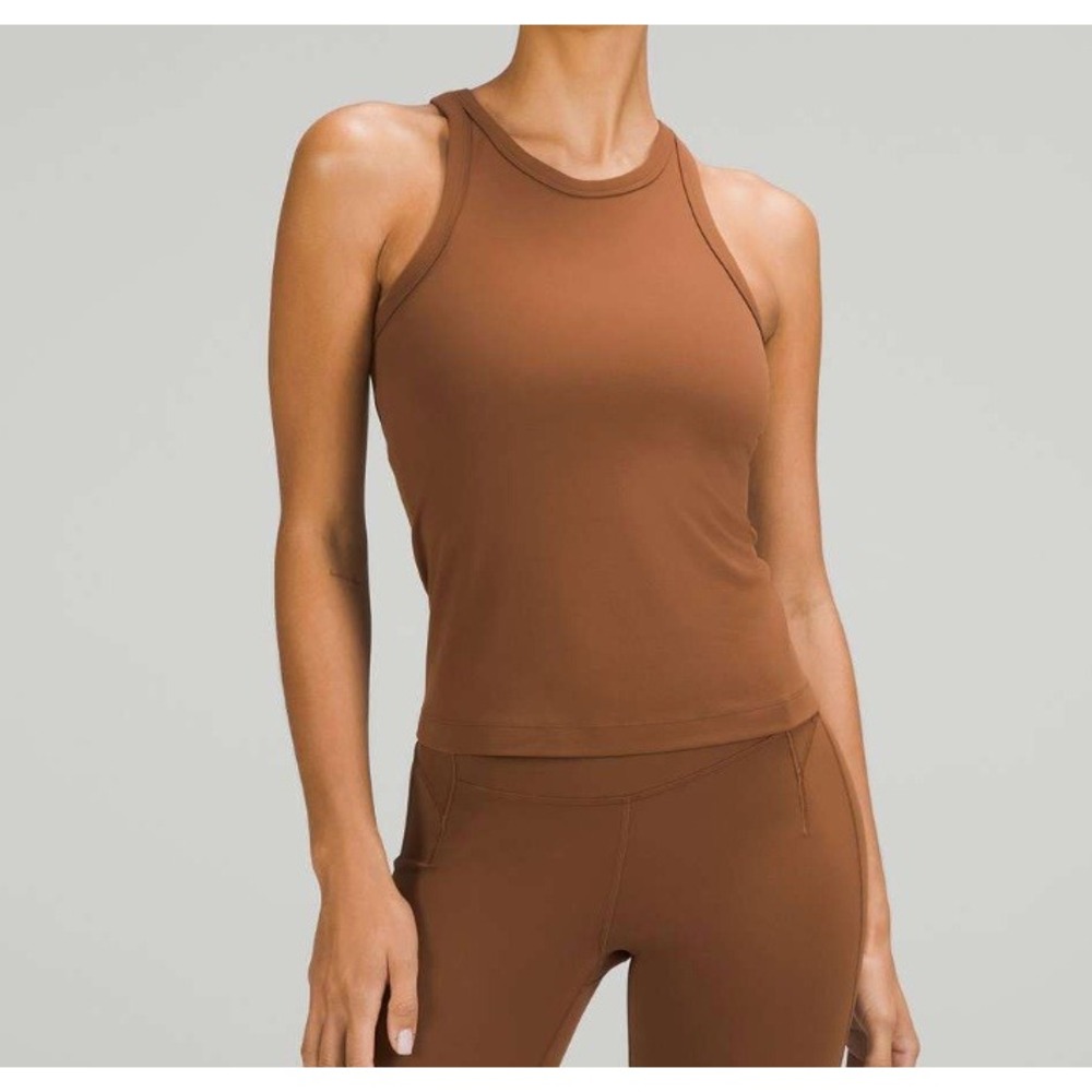 Lululemon Align Waist-Length Racerback Tank Top Roasted Brown Training Racerback